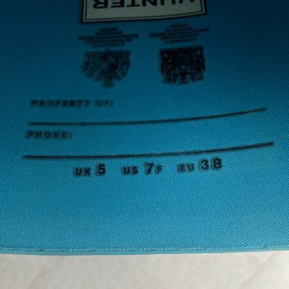 HUNTER Original Tall Turquoise Blue Rain Boots AND Socks Sz 7 Wellies - Picture 13 of 15